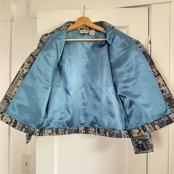 Vintage Blue Tapestry Snap Button Jacket - Picture 9 of 11